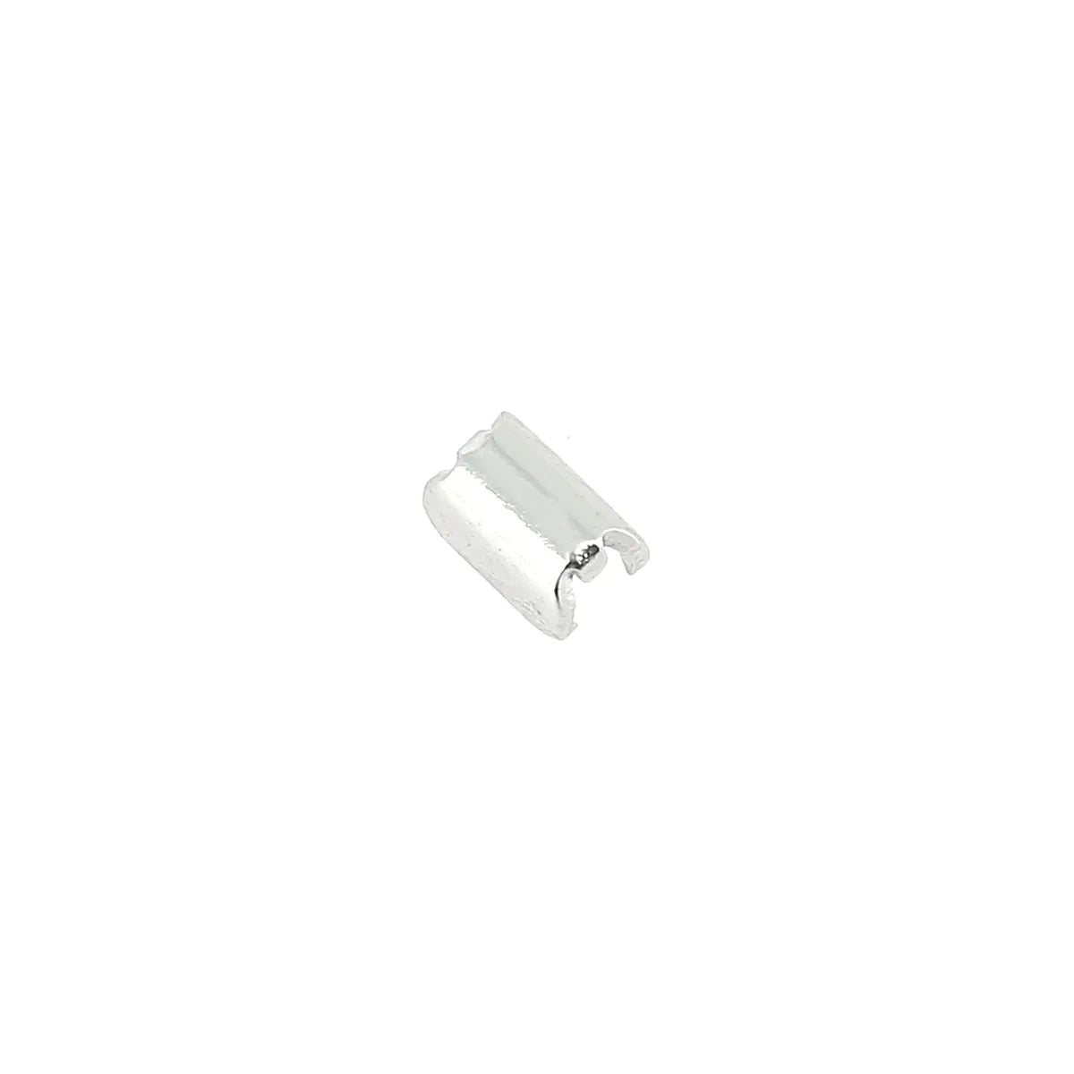 Butée métallique nickelée pour fermeture éclair. Largeur 4 ou 6 mm