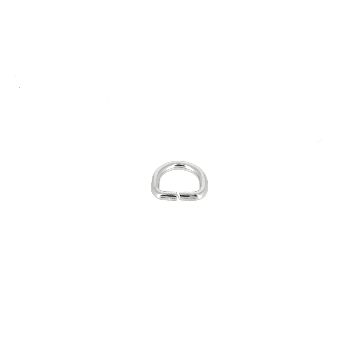 Anneau demi-rond en acier nickelé de 8 mm, bouclerie durable pour créations en bijoux.
