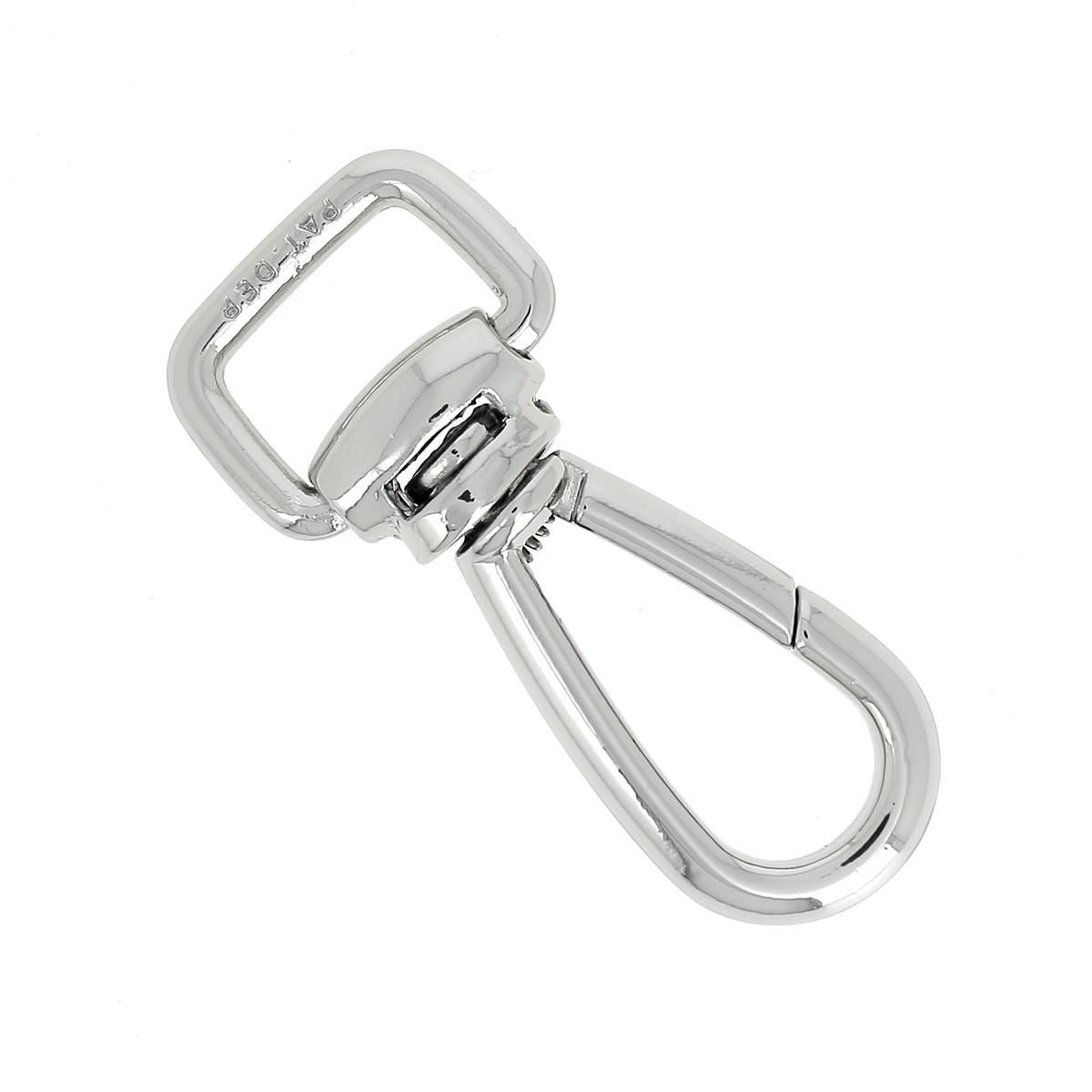 Mousqueton tournant à double articulation en nickel, attache rectangle de 15mm, boucle de sécurité pour équipement.