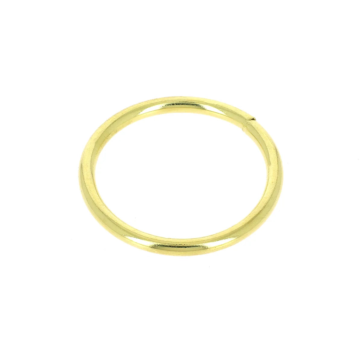 Anneau rond soudé en acier, finition laiton pour maroquinerie et sellerie, Ø 50 mm