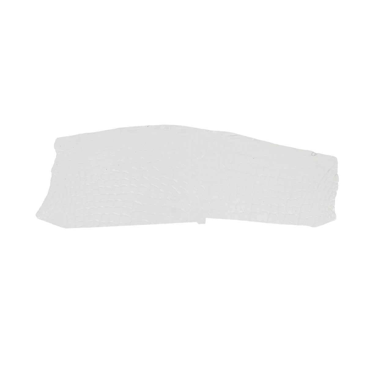 Morceaux de cuir d'alligator brillant blanc, flanc de cuir de haute qualité, surface lisse et élégante, pour projets de maroquinerie.