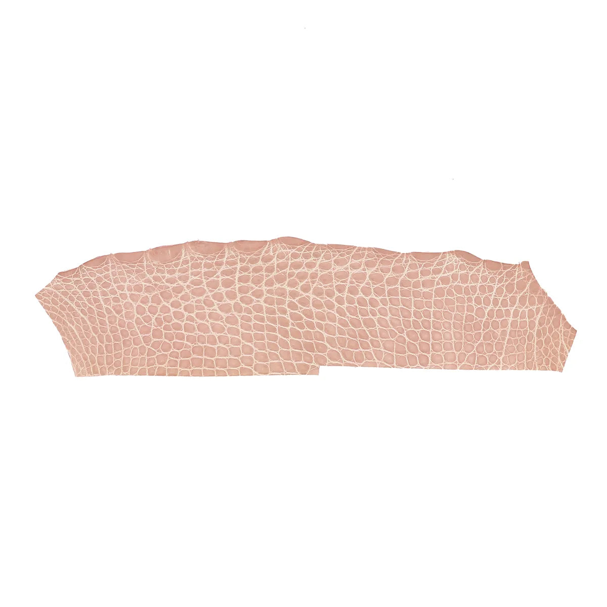 Cuir d'alligator rose nude brillant idéal pour la création de bijoux, bracelet de montre et accessoire haut de gamme