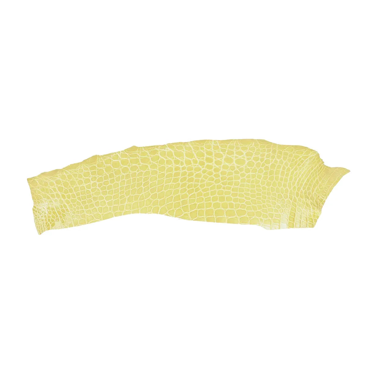 Flanc de cuir d'alligator couleur vert jaune clair finition brillante idéal pour la réalisation de bijoux, bracelets de montre...