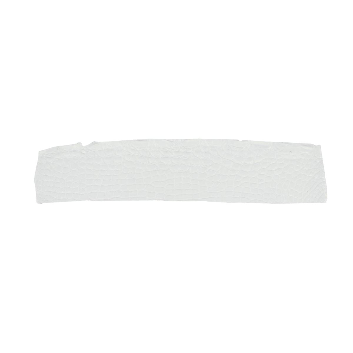 Morceau de cuir d'alligator blanc, flanc de cuir mat, pour projets de maroquinerie, aspect naturel et texture lisse.
