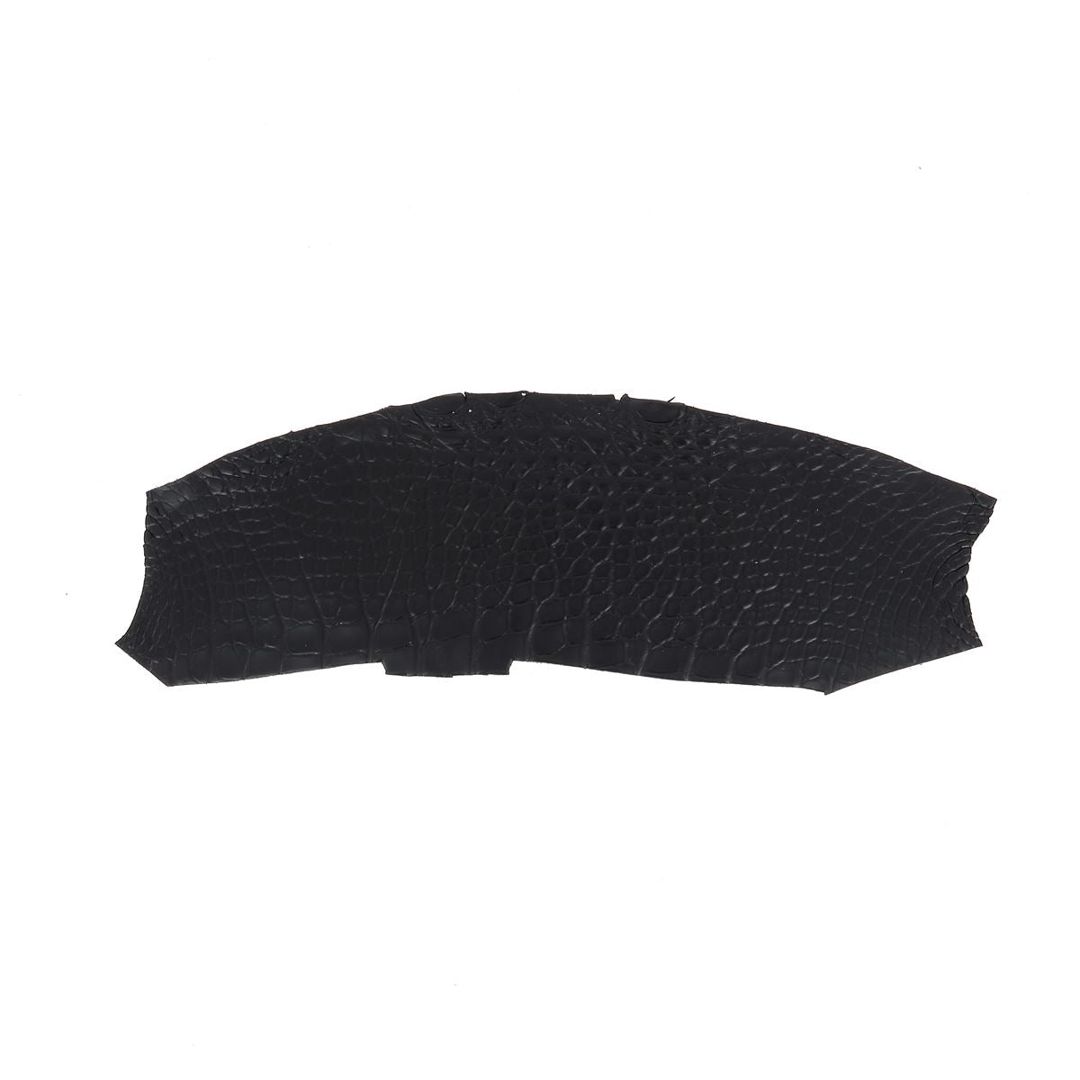 Morceaux de cuir d’alligator noir, flanc en cuir mat, pour projets de maroquinerie ou couture, par la marque Autres.