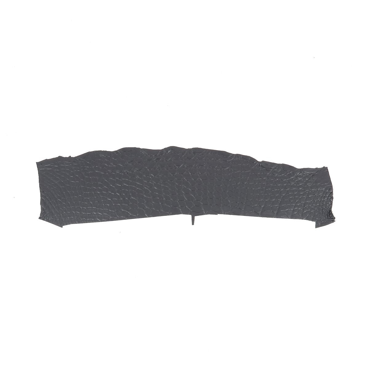 Morceaux de cuir d'alligator gris anthracite de haute qualité, aspect mat, pour projets de maroquinerie ou artisanat.