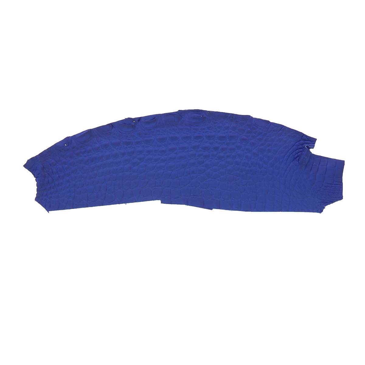 Morceaux de cuir d'alligator mat bleu lapis, flanc de cuir de haute qualité pour projets de maroquinerie ou décoration.