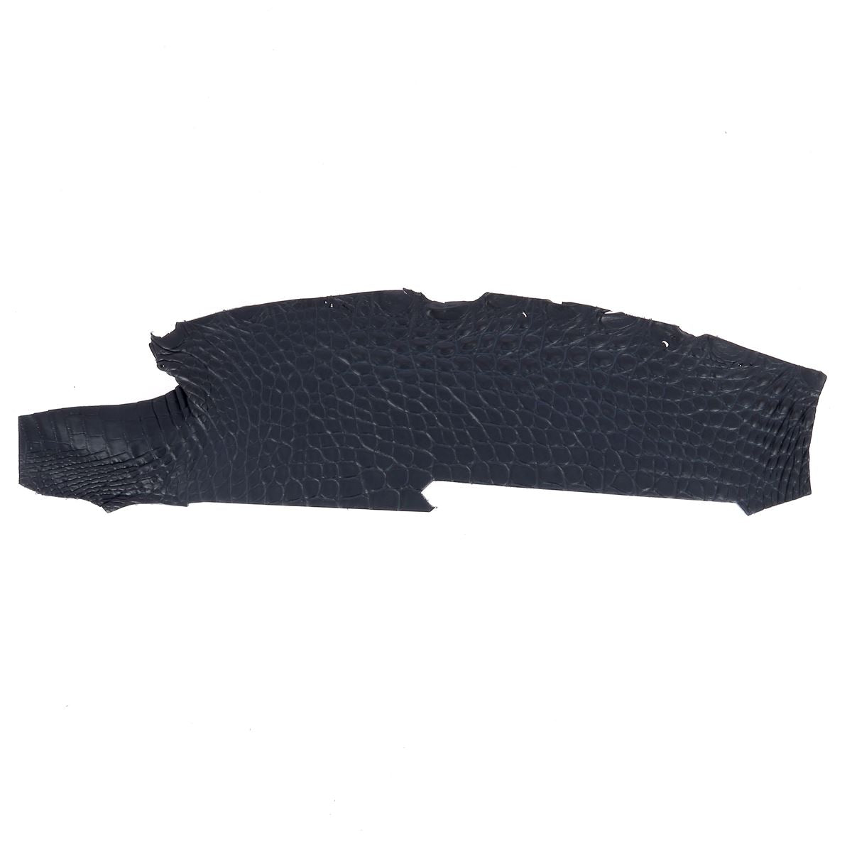 Morceaux de cuir d'alligator bleu mat, flanc en cuir authentique pour projets de maroquinerie ou décoration.