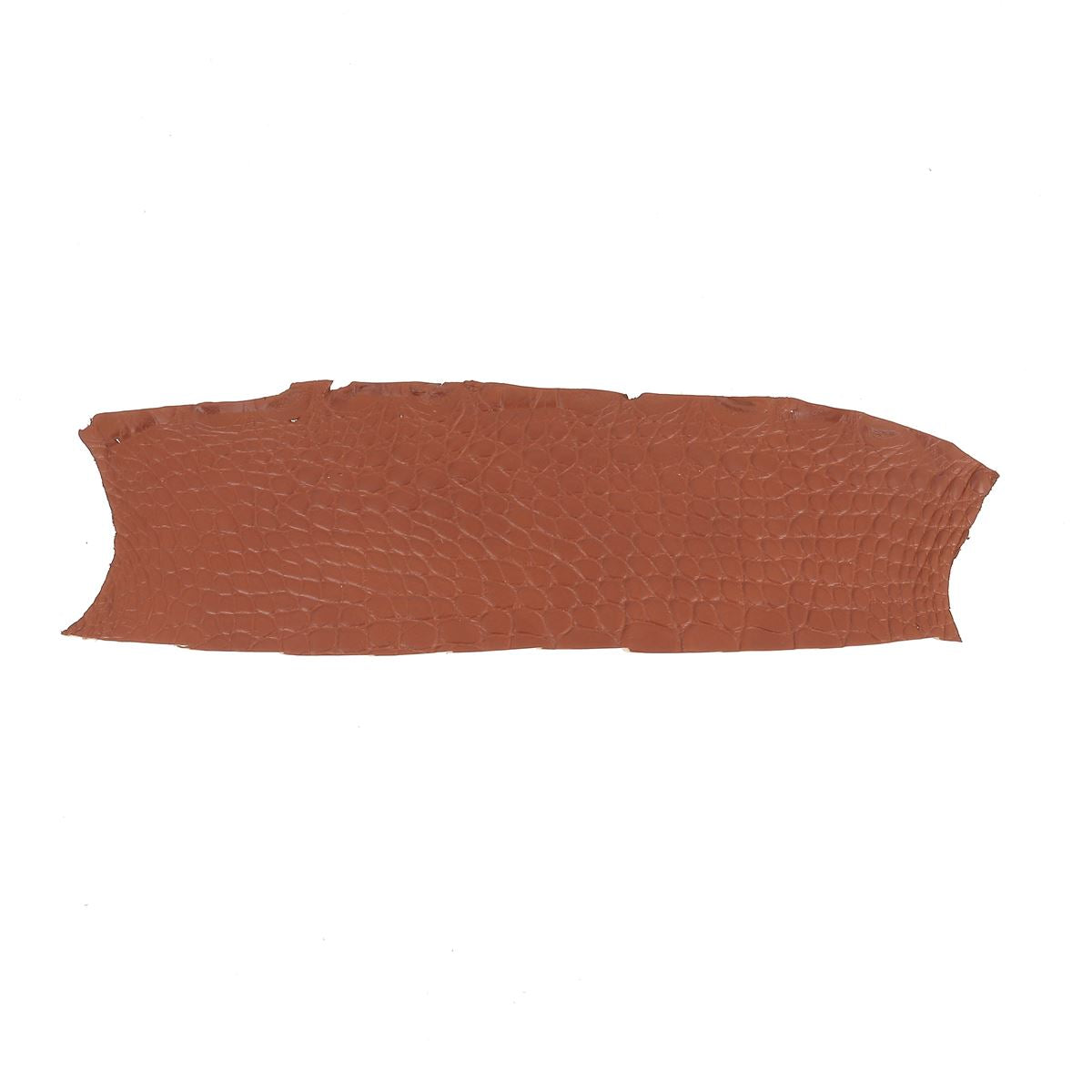 Morceaux de cuir d'alligator mat de couleur or, en flanc de cuir authentique pour projets de maroquinerie.