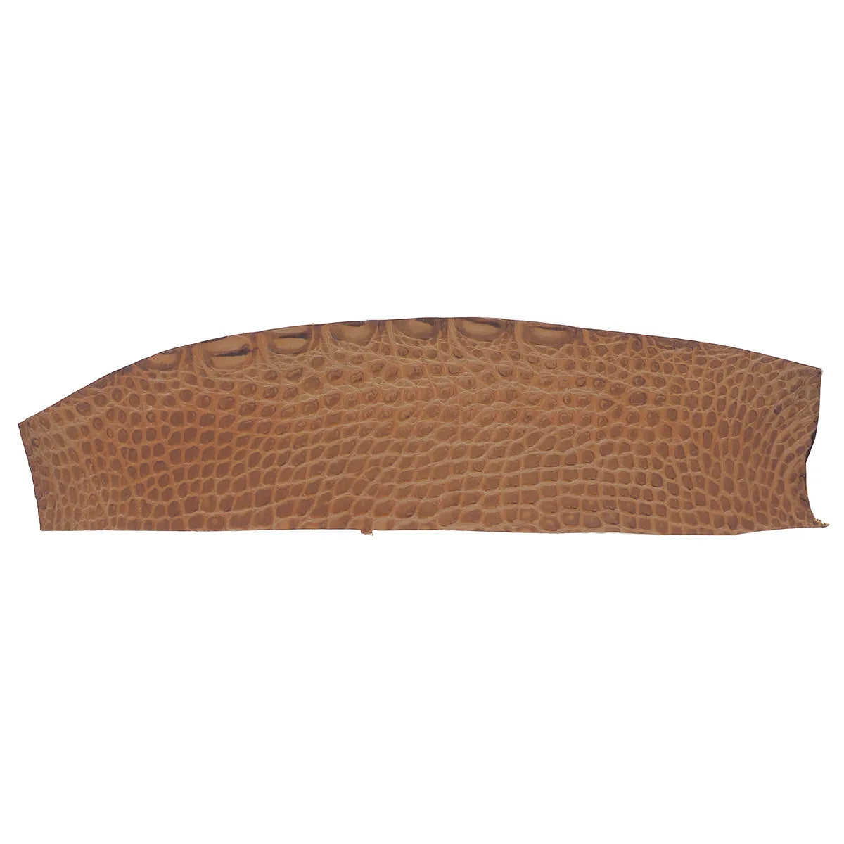 Flanc de cuir d'alligator couleur marron noisette finition mate. Cuir de croco idéal pour créer des bijoux, bracelet de montre haut de gamme