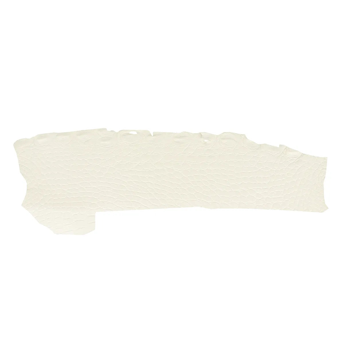 Flanc de cuir d'alligator couleur blanc cassé mat. Cuir exotique de haute qualité pour des créations originales
