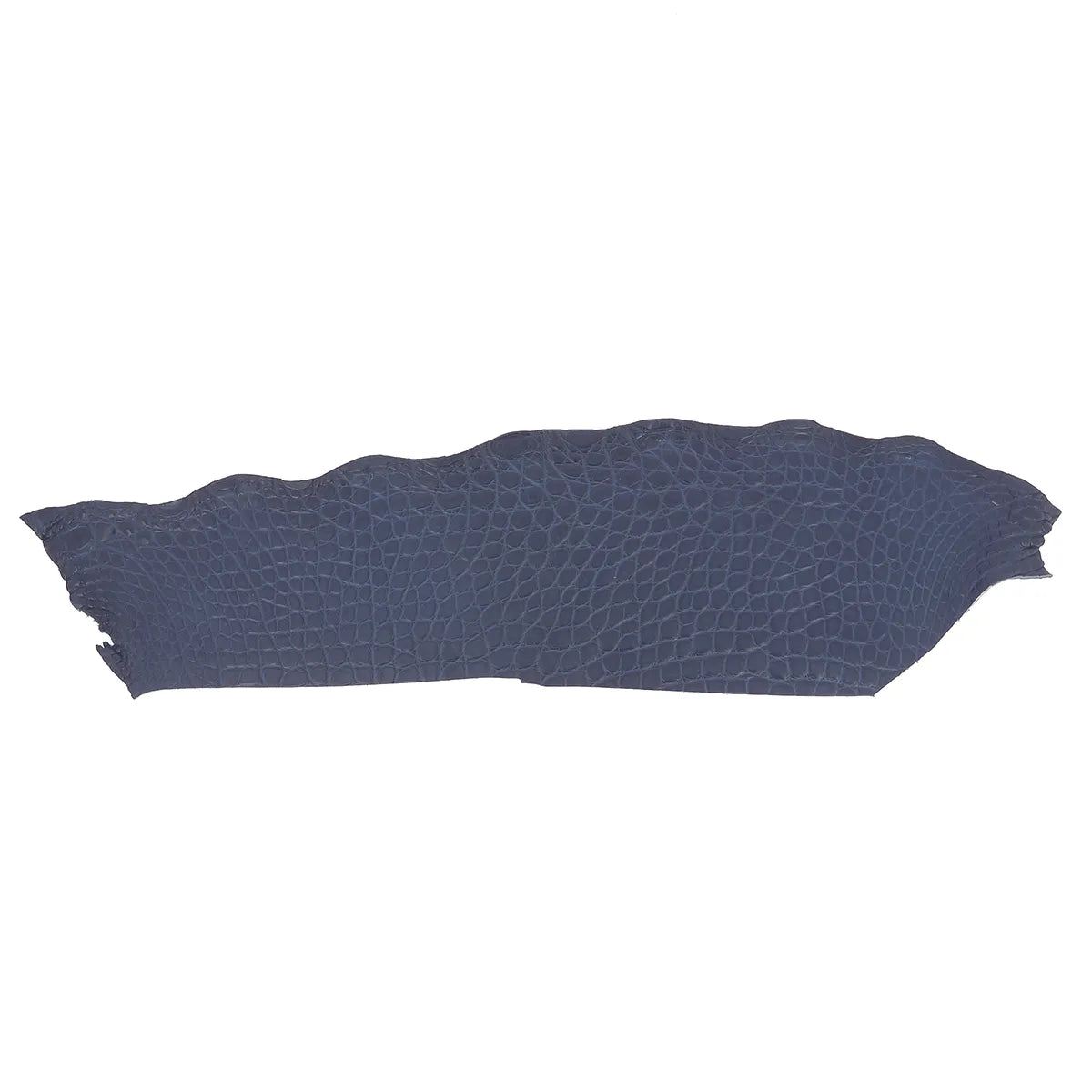 Cuir d'alligator couleur bleu marine foncé mat. Matière ferme, de haute qualité idéal pour la création de bijoux et maroquinerie