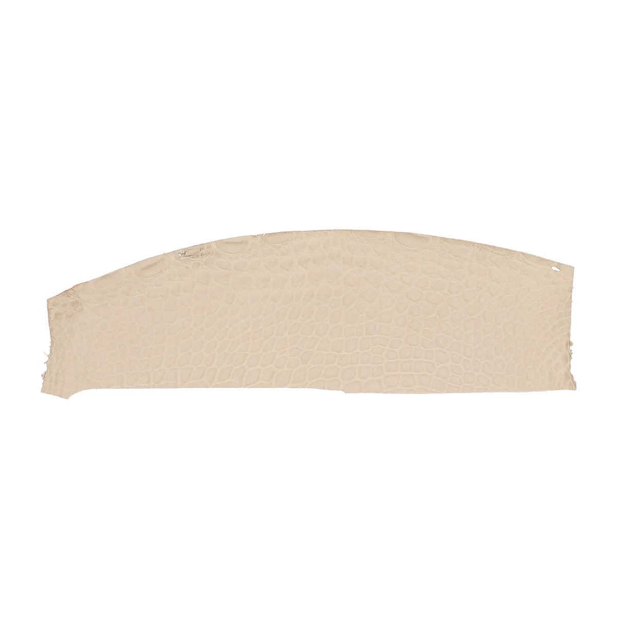 Grande découpe de cuir d'alligator couleur beige argile. Flanc de cuir exotique pour réaliser des bijoux et accessoires haut de gamme