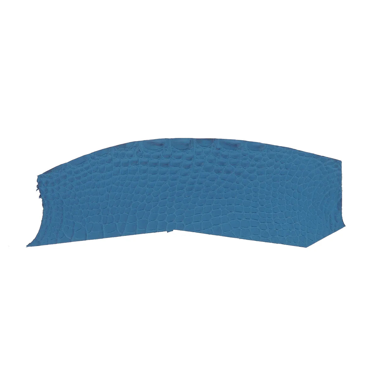Flanc de cuir d'alligator mat couleur bleu azur. Cuir exotique idéal pour des créations originales et de hautes qualités