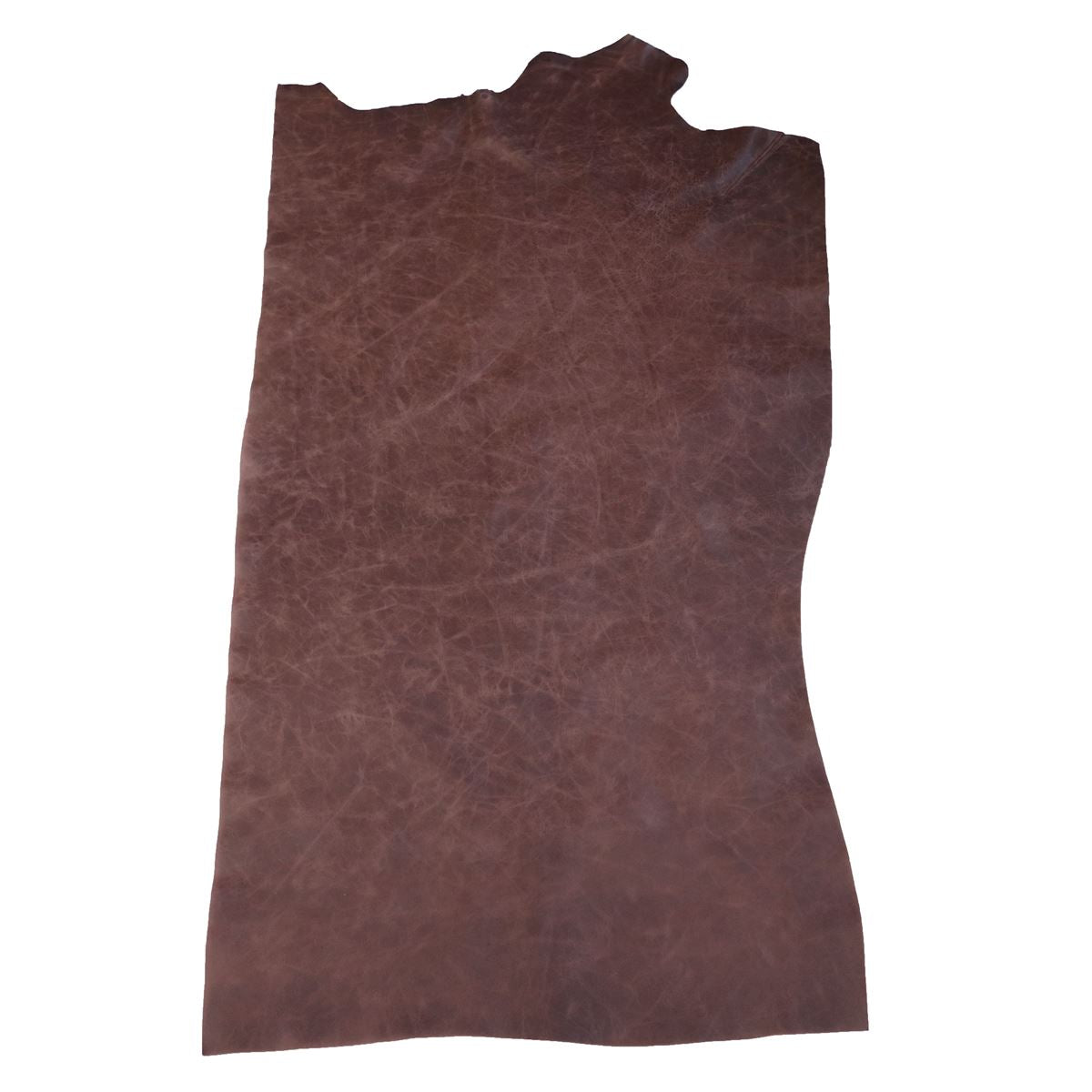 Peau de cuir de vachette CLUB marron pour ameublement, texture lisse et naturelle, tissu en cuir authentique et robuste.