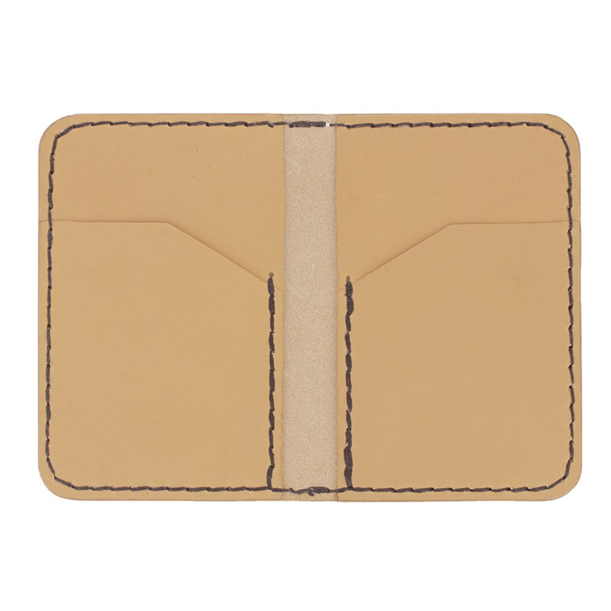 Kit DIY KitenCuir porte-cartes double Inca en cuir noir, kit de création pour fabriqer un porte-cartes élégant.