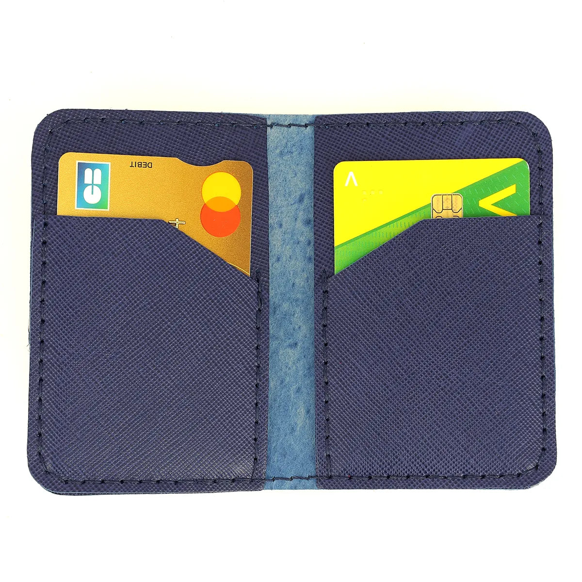 Kit complet pour fabriquer soi-même son propre porte-cartes en cuir bleu marine