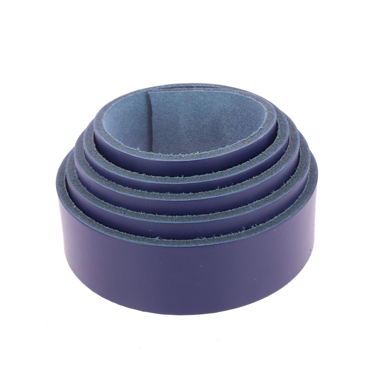 Lanière en cuir de croupon tannage végétal bleu N70, 3,4 mm d'épaisseur, pour artisanat ou maroquinerie.