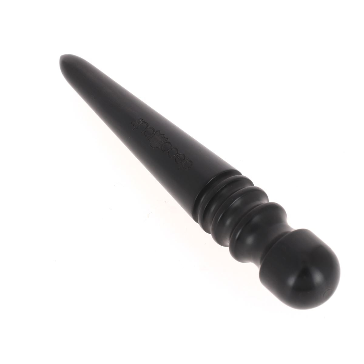 Outils Lissette brunissoir en ébène de Deco Cuir pour polir et lustrer le cuir, avec manche en bois noir.