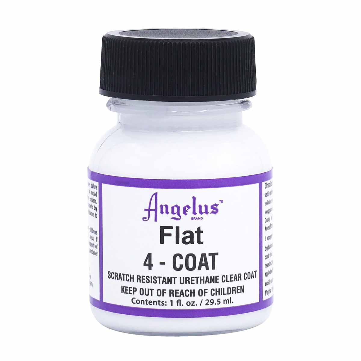 Finition renforcée en uréthane 4 couches pour peinture Angelus, flacon de 29,5 ml, finition acrylique plate.