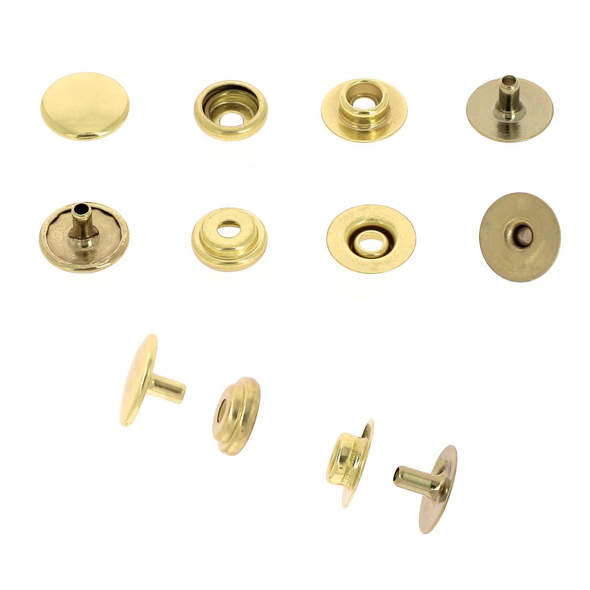 Lot de boutons pression en acier et laiton, 12,5 mm, pour accessoires, de la marque Autres, avec finition solide et durable.