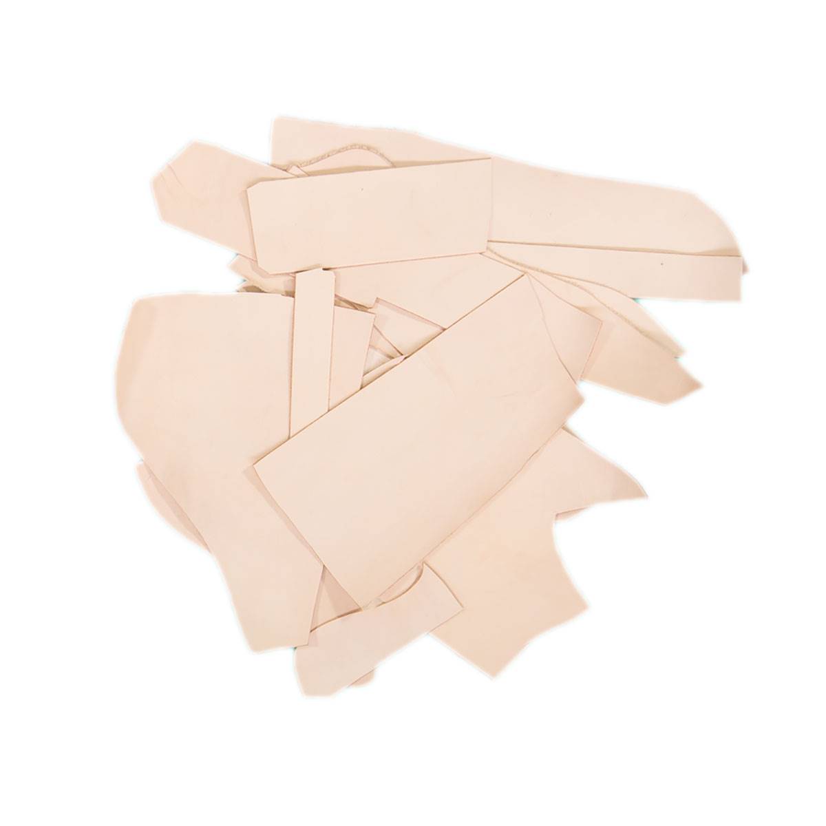 Chutes de cuir de 500 g de Deco Cuir, tannage végétal naturel, pour artisanat et maroquinerie, en morceaux de cuir colorés.
