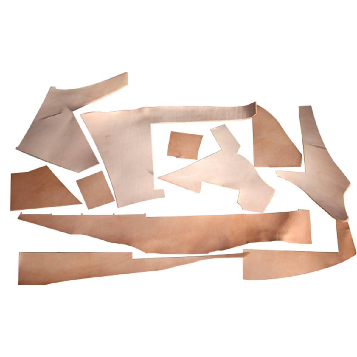 Chutes de cuir de collet végétal naturel, 500 g, cuir tanné végétal, finition premium, pour la maroquinerie ou artisanat.