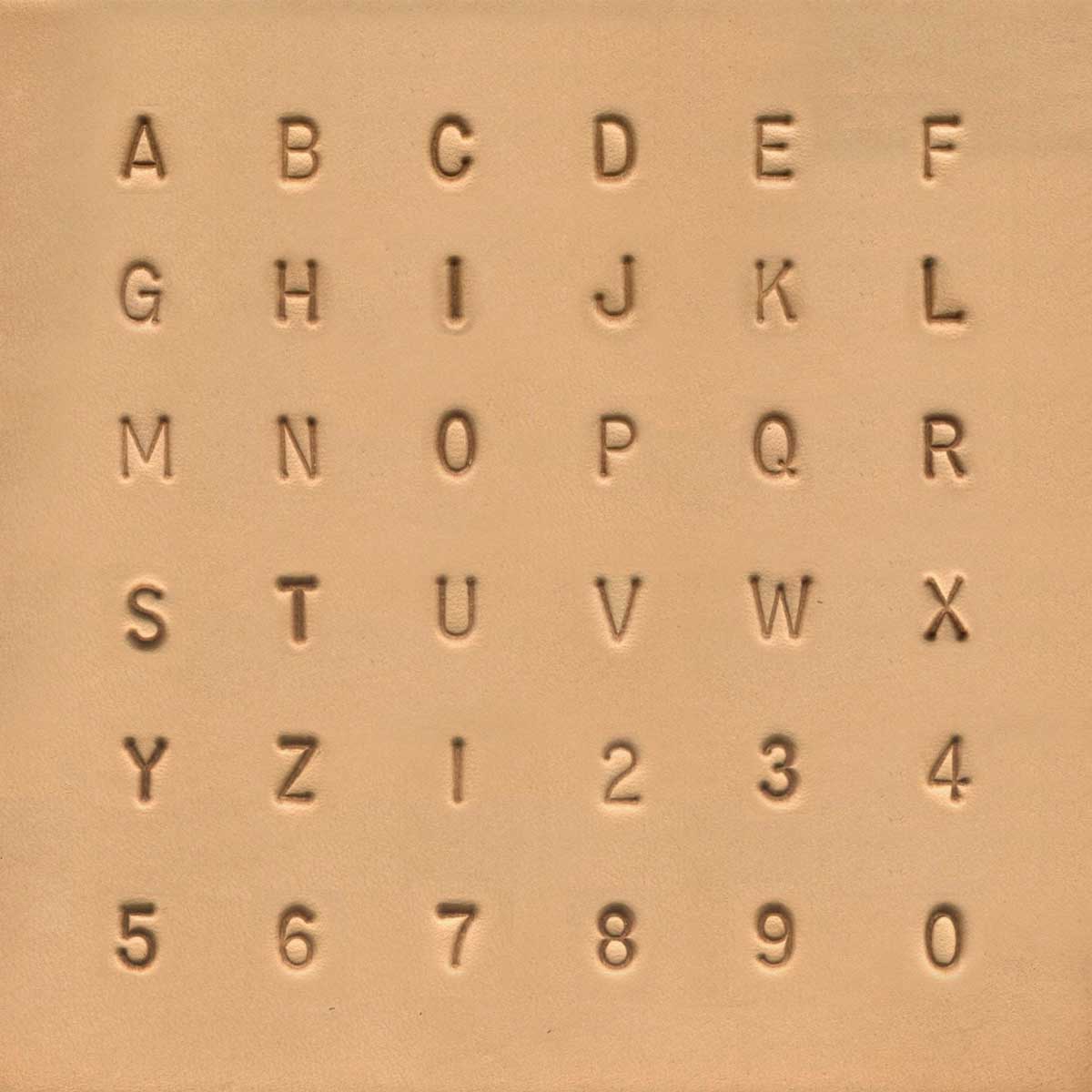 Jeu de chiffres et lettres standards Ivan, 0,63 cm, outils pour l'alphabet et les chiffres, image montrant les caractères.