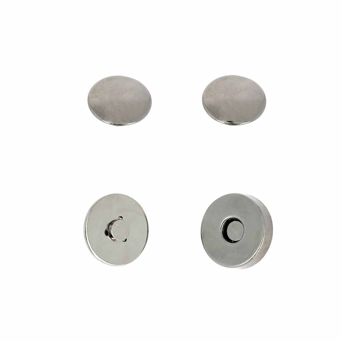 Fermoir TOP magnétique à riveter rond de 14mm, accessoire pour fixation métallique, en métal finition élégante.