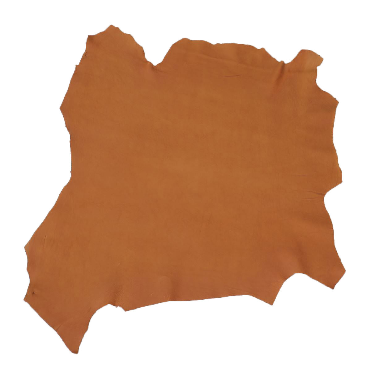 Peau de cuir de basane entière en nubuck couleur cognac, fabriquée en France, pour la confection de produits en cuir.