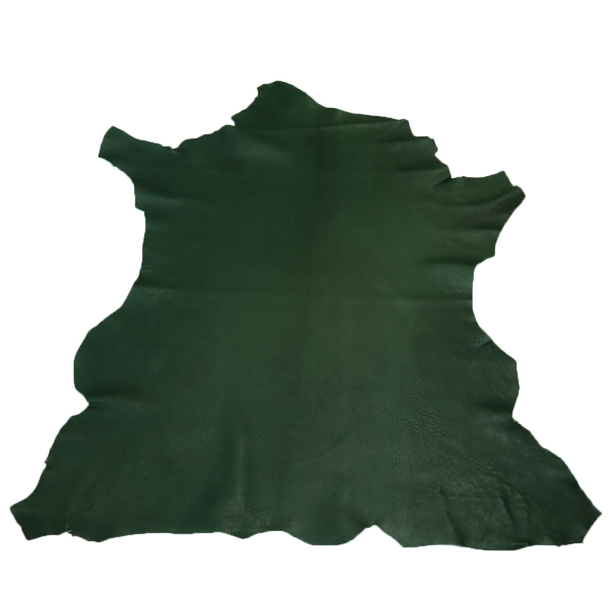 Peau de cuir de basane entière, couleur verte, finition aniline, fabriquée en France, pour cuir ou artisanat.