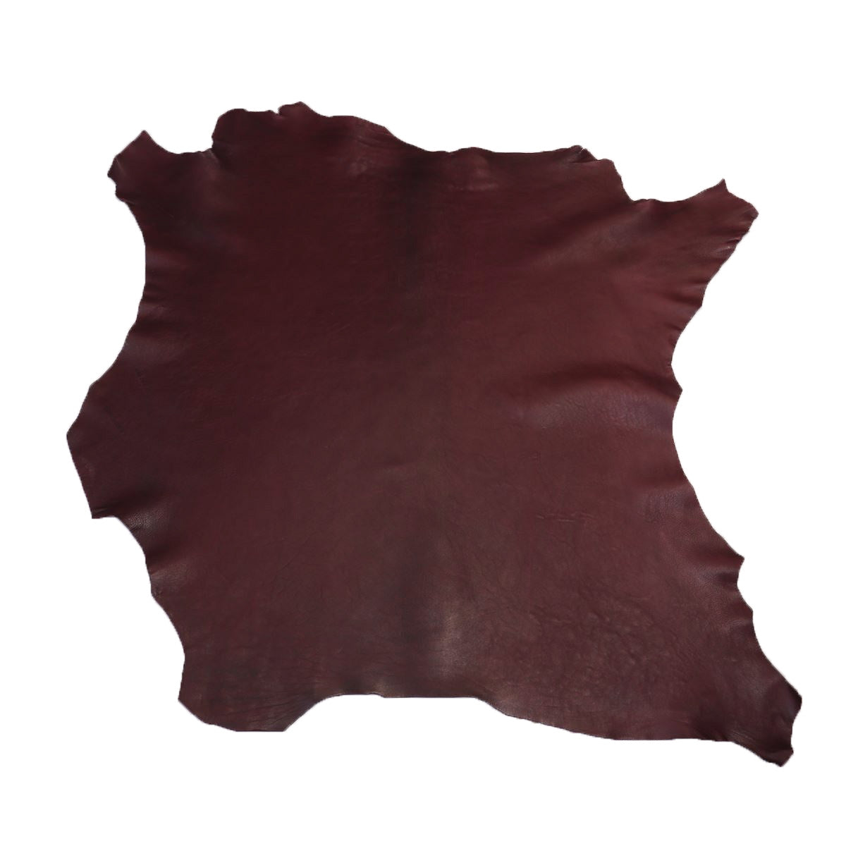 Peau entière de cuir de basane France, aniline, couleur Bordeaux, texture lisse et naturelle, pour cuir ou maroquinerie.