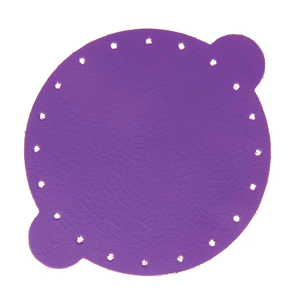 Découpe pour bourse en cuir violette de la marque Deco Cuir, montrant la pièce en cuir coloré pour la fabrication de bourse.