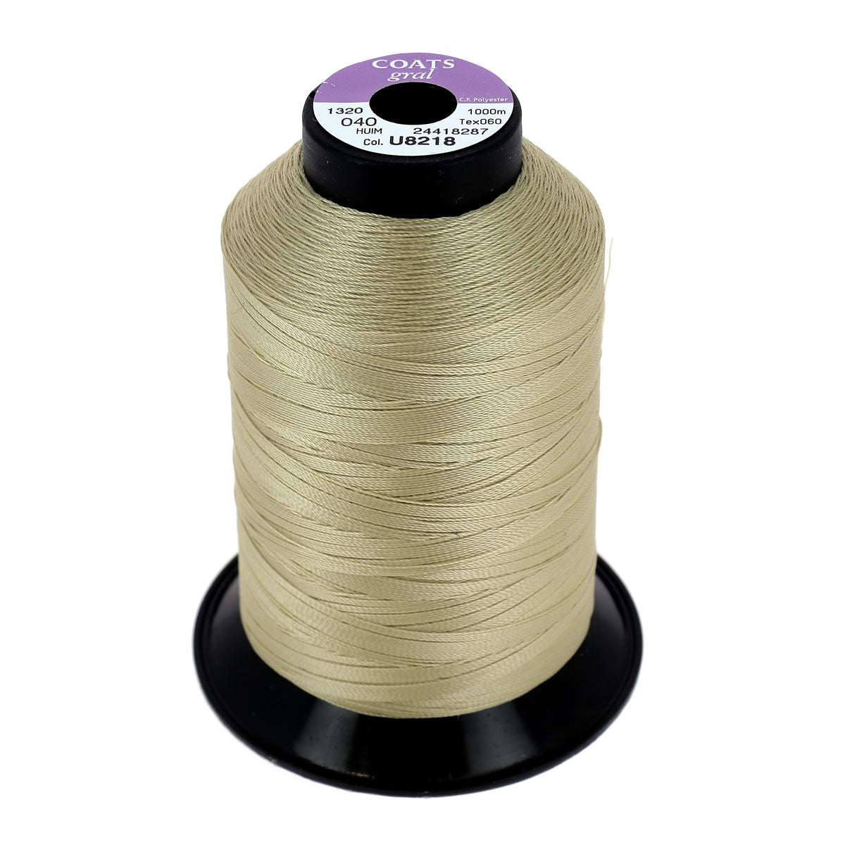 Bobine de fil polyester GRAL N°40 Coats, 1000m, couleur Savane, mercerie, fil solide pour couture et bricolage.