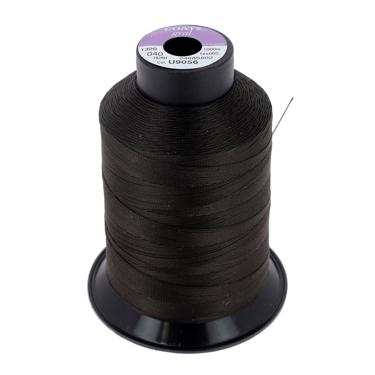 Bobine de fil polyester Coats GRAL N°40 marron chocolat, 1000m, pour couture et mercerie.