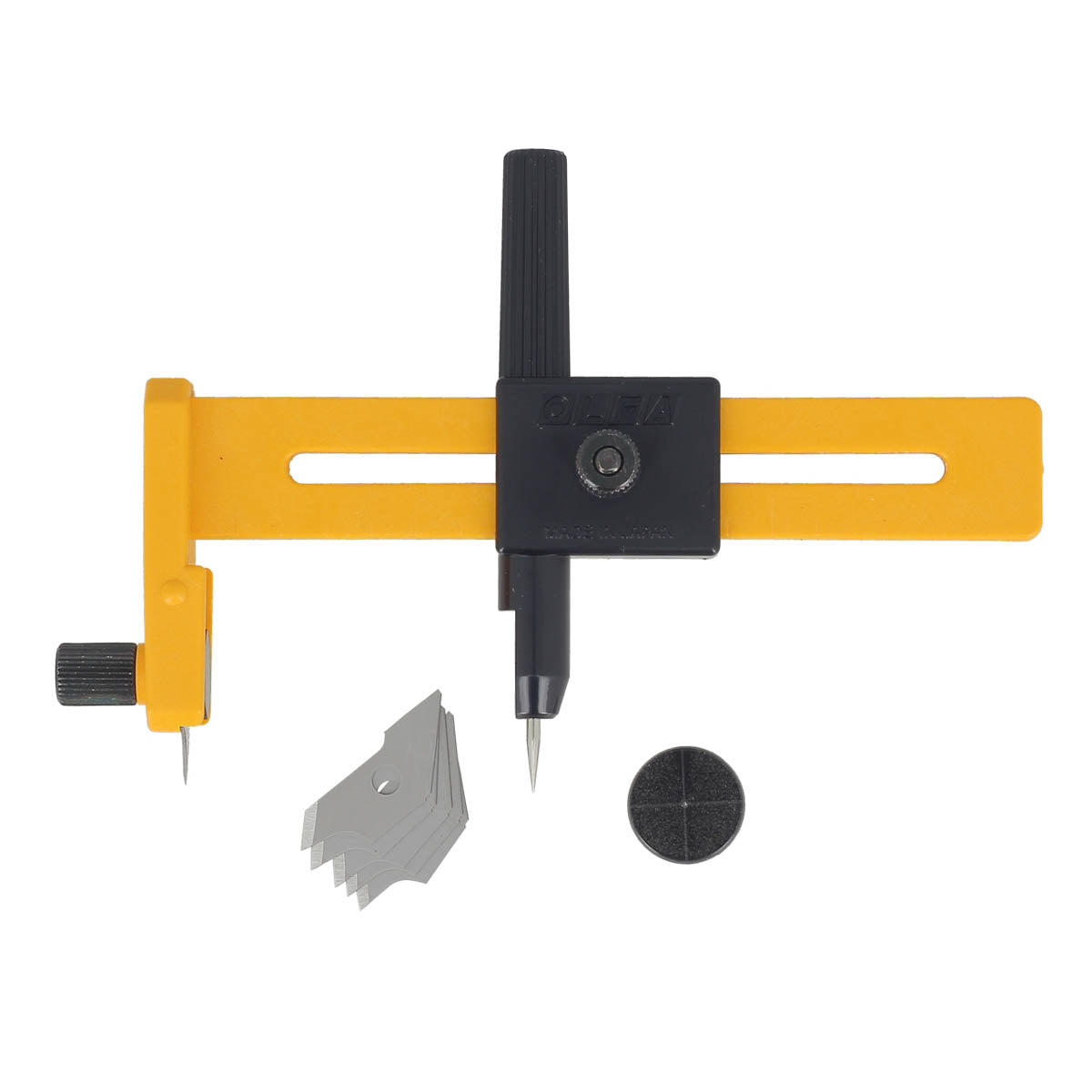 Compas cutter réglable Olfa CMP-1, outil de précision pour le dessin et la découpe avec bras réglable.