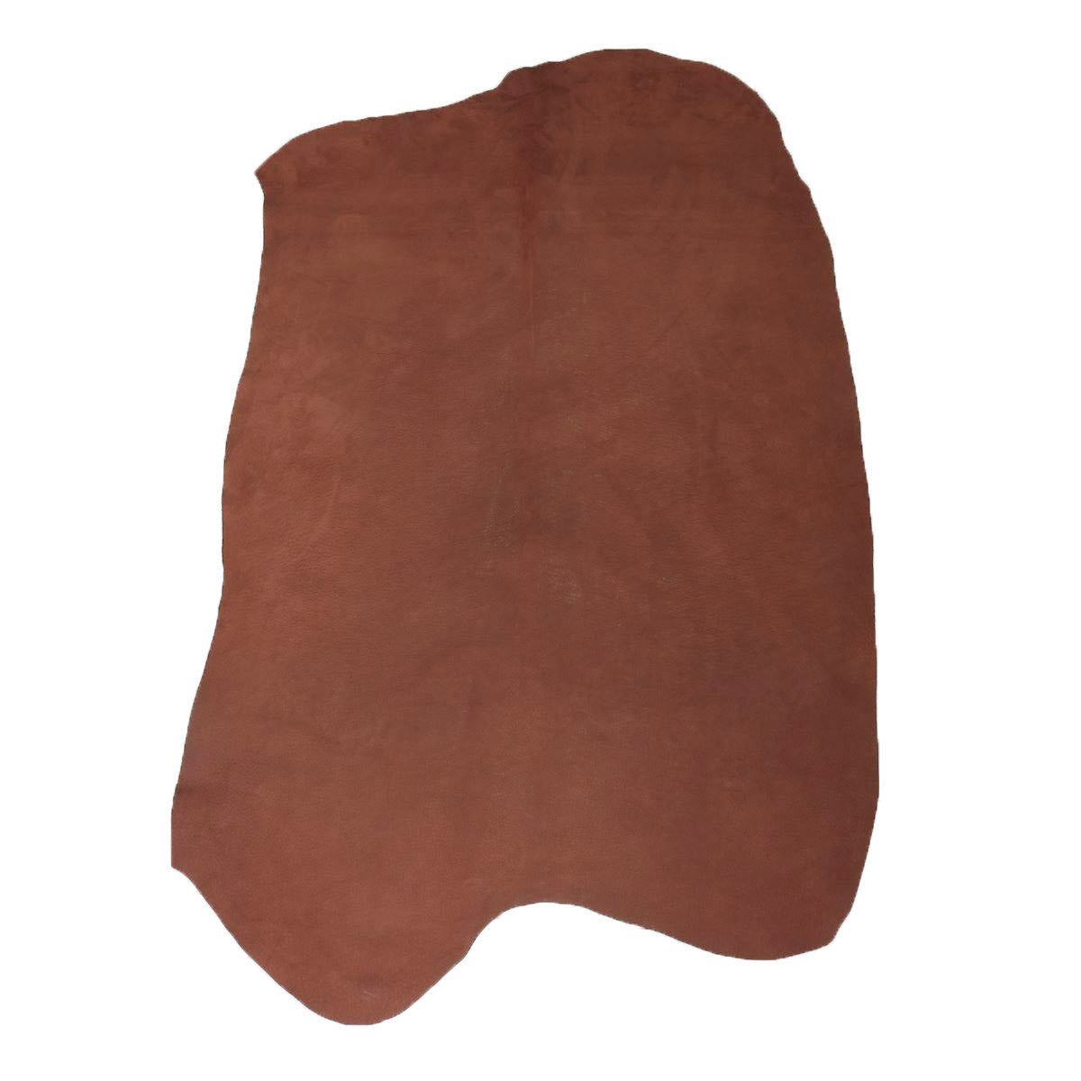 Peau de croûte de cuir de porc velours VELVET de couleur brique, texture douce et veloutée, vue en gros plan.