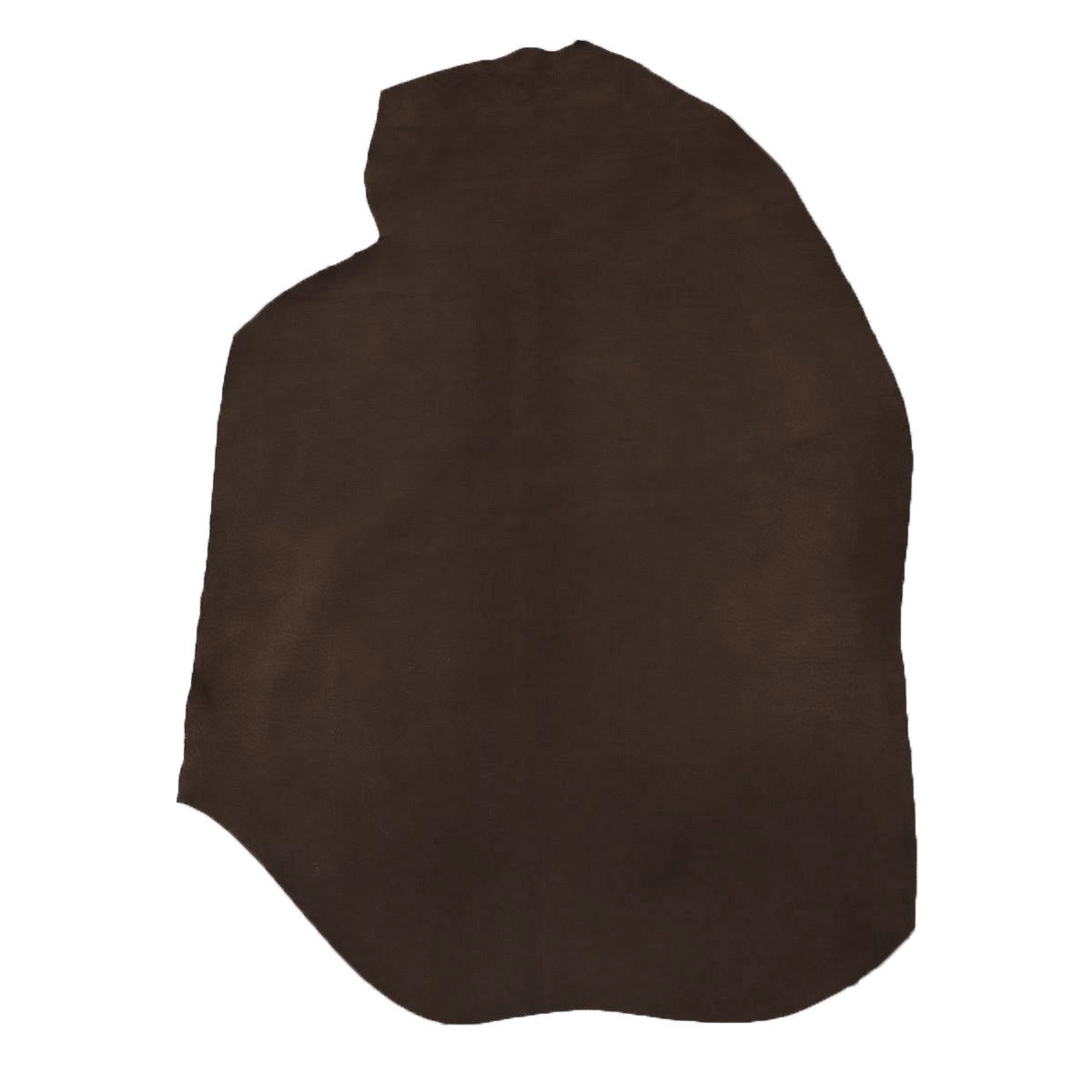 Peau de croûte de cuir de porc velours VELVET couleur chocolat, texture douce et souple, pour applications en maroquinerie.