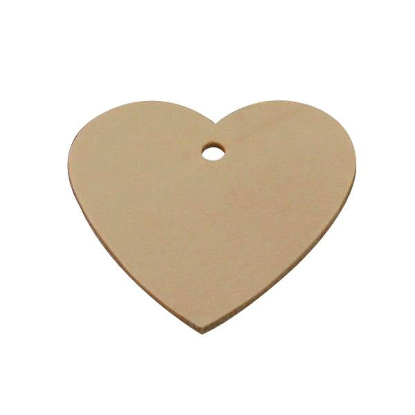 Découpe en cuir naturel en forme de grand cœur pour porte-clés, personnalisable, de la marque Deco Cuir.