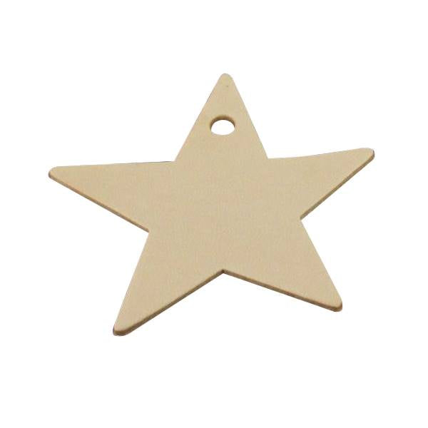 Découpe en cuir naturel de grande étoile pour porte-clés à personnaliser, fabriquée par Deco Cuir.