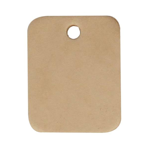 Découpe rectangle pour porte-clés en cuir naturel de Deco Cuir, illustration de la forme rectangulaire pour personnalisation.