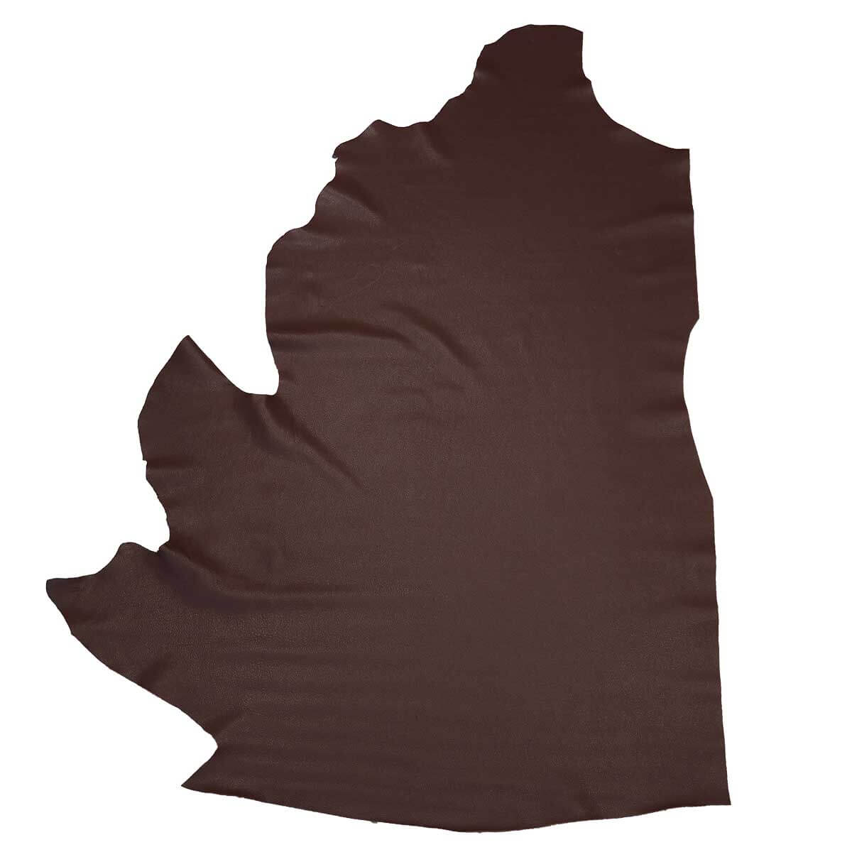 Grand morceau de cuir de vachette GRANITE chocolat, peau de cuir authentique pour la maroquinerie ou la couture.