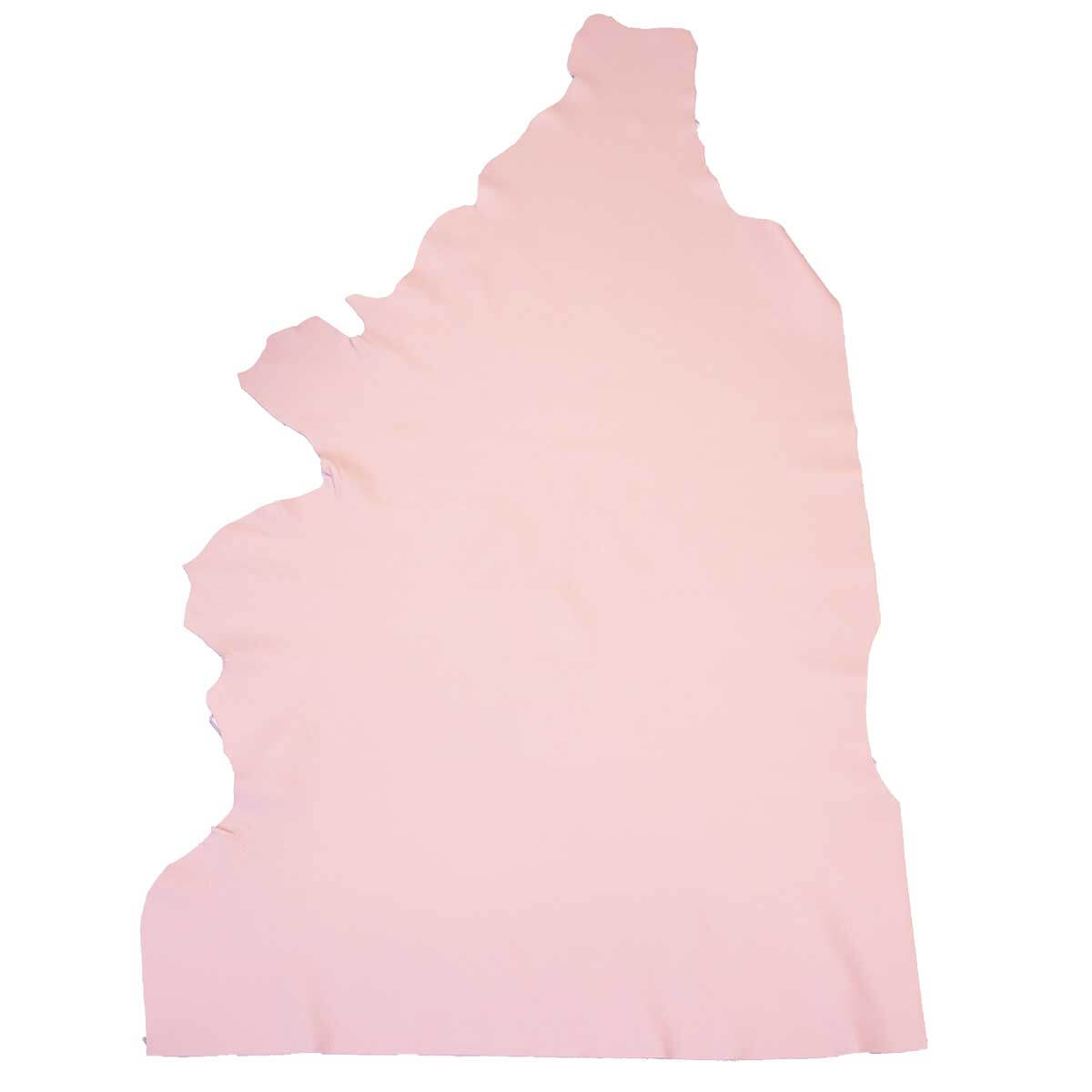 Grand morceau de cuir de vachette GRANITE rose pastel, peau de cuir souple et texturée, idéal pour créations artisanales.