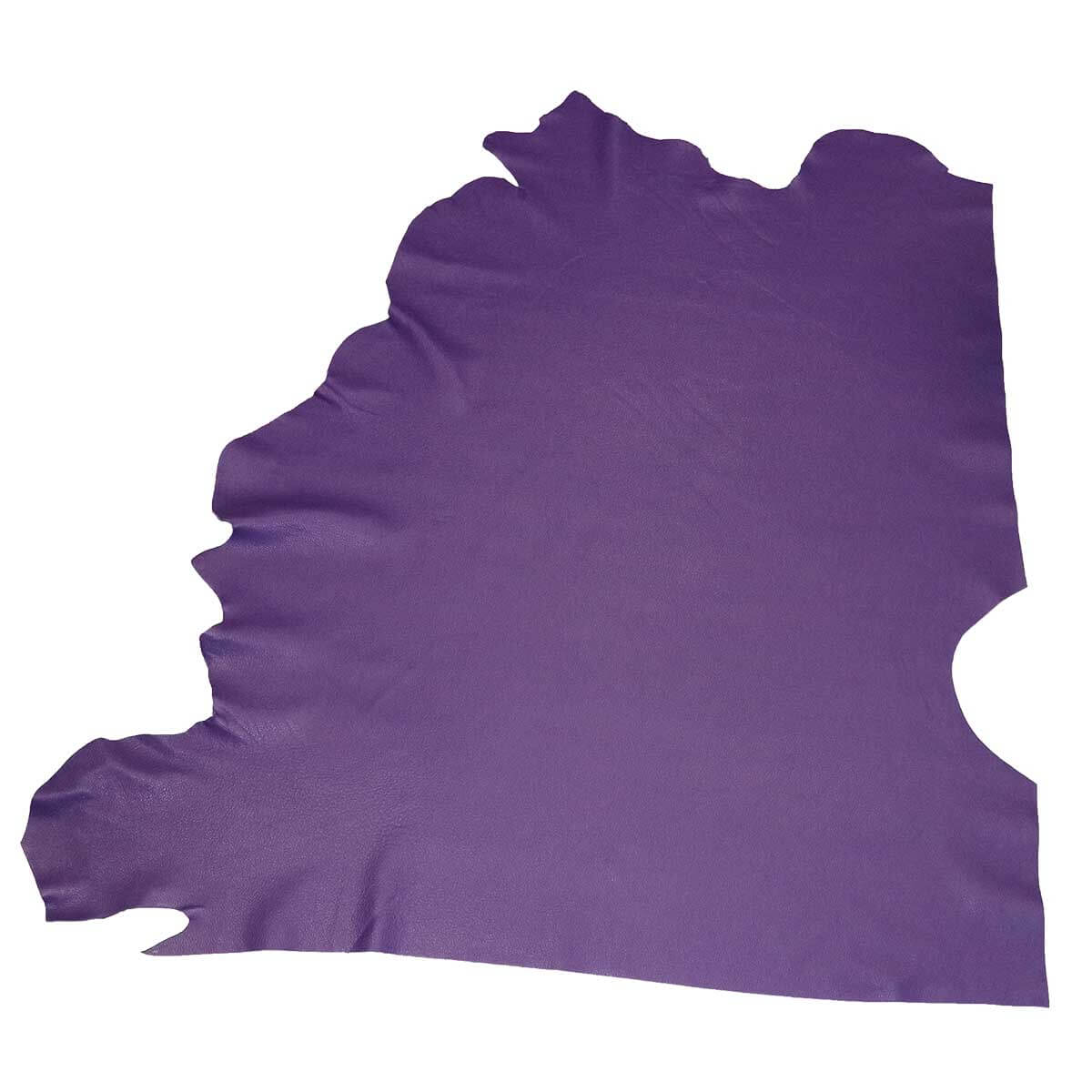 Grand morceau de cuir de vachette GRANITE violet, peaux de cuir authentiques, texture robuste et coloris violet profond.