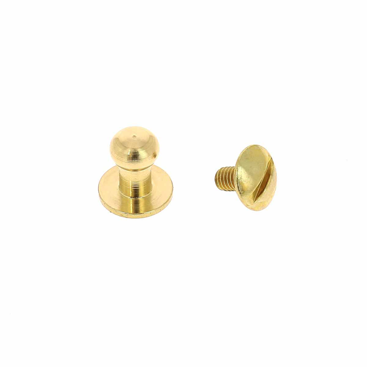 Lot de boutons de col à vis T4 en laiton avec vis 3x5mm, accessoires de couture Deco Cuir pour vêtements.