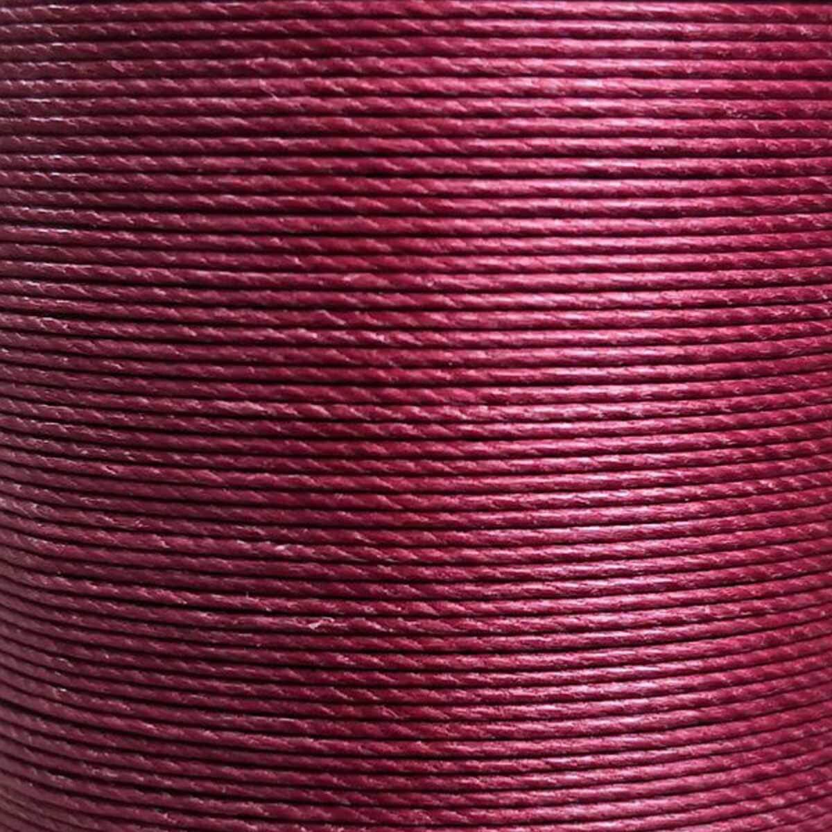 Bobine de 50m de fil de lin ciré MeiSi M60, 0,65 mm, couleur Bordeaux, mercerie pour couture et broderie.