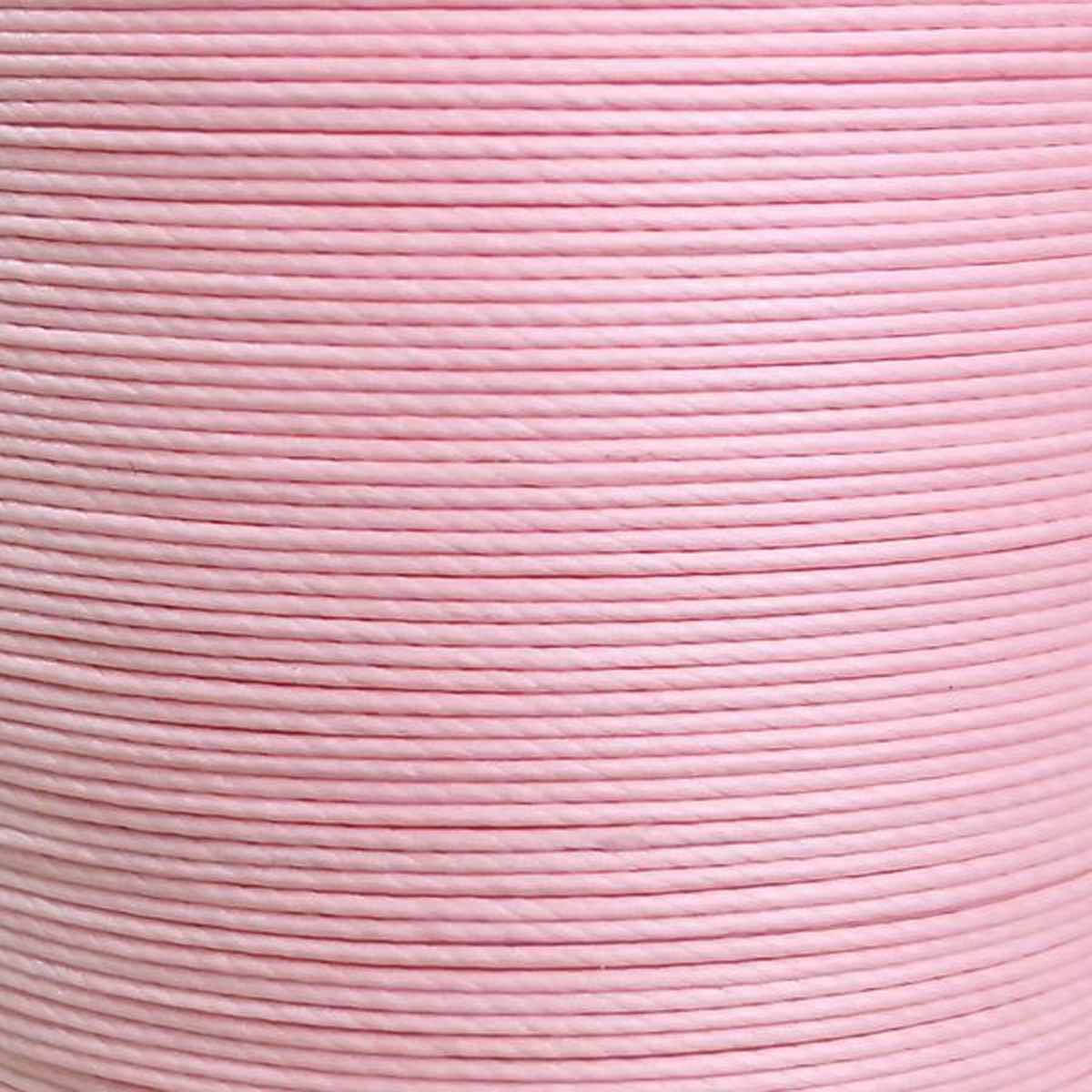 Fil de lin ciré MeiSi rose dragée, 8m, super fin M40, mercerie, 0,45 mm, enroulé sur une bobine.