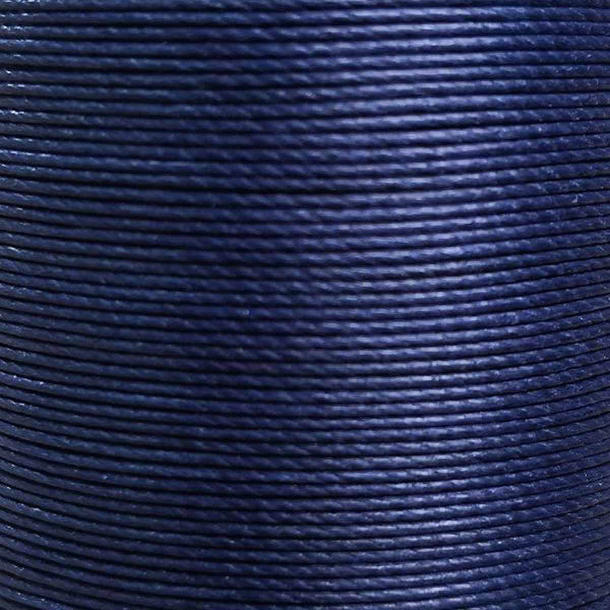 Bobine de 90m de fil de lin ciré MeiSi super fin M40, 0,45 mm, bleu marine, pour couture et mercerie.