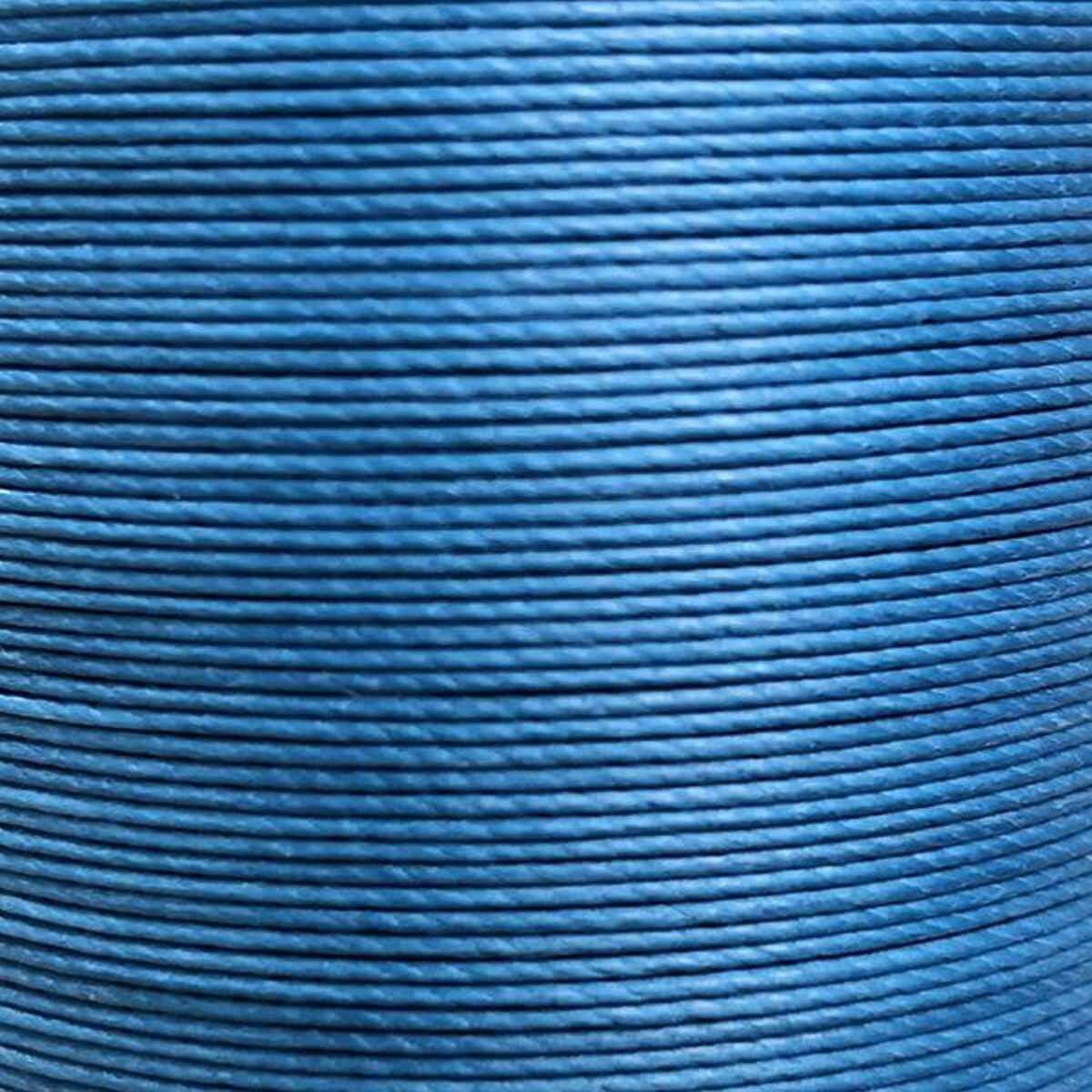 Fil de lin ciré MeiSi bleu lagon, 8m, 0,45 mm, mercerie fine pour couture, image en gros plan du produit.