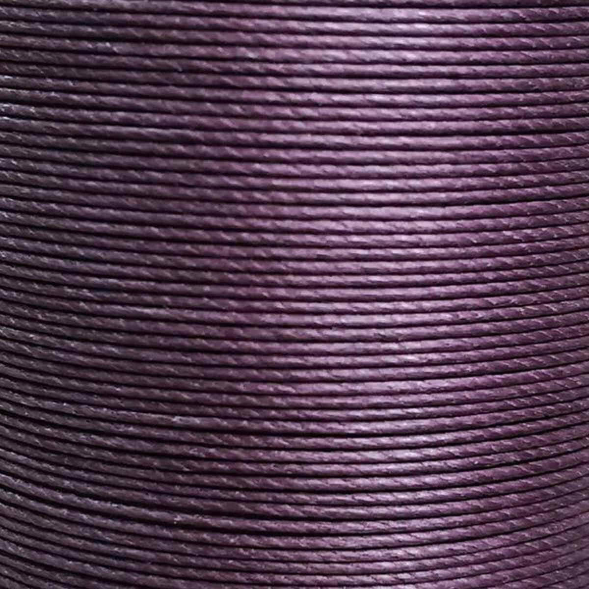 Bobine de 80m de fil de lin ciré MeiSi super fin M50, 0,55 mm, couleur aubergine, pour mercerie et couture.